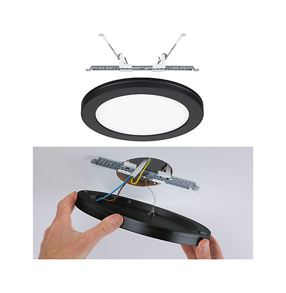 Panneau encastré LED 2in1 Cover-it rond 225mm 16,5W 1200lm 4000K Noir