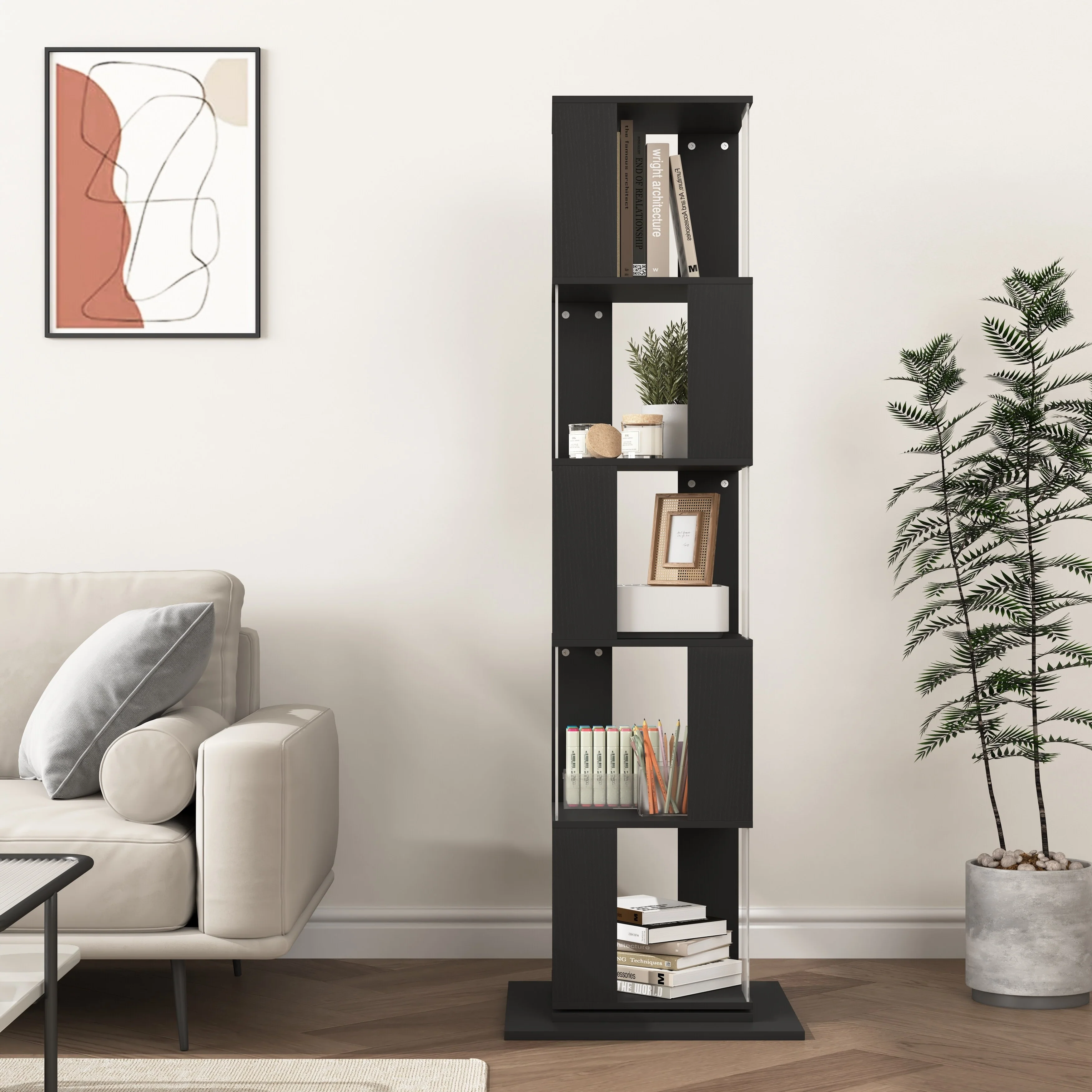 5 tier Rotating Bookshelf