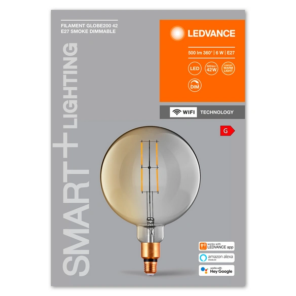 LED-Leuchtmittel »SMART  WiFi Filament Globe Dimmable«, 6 W, E27, warmweiß