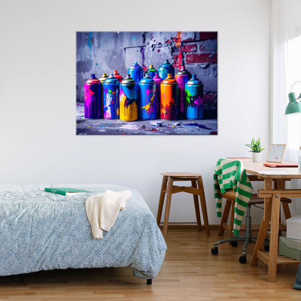 Obraz młodzieżowy do salonu biura, Farba w sprayu Graffiti 30x20