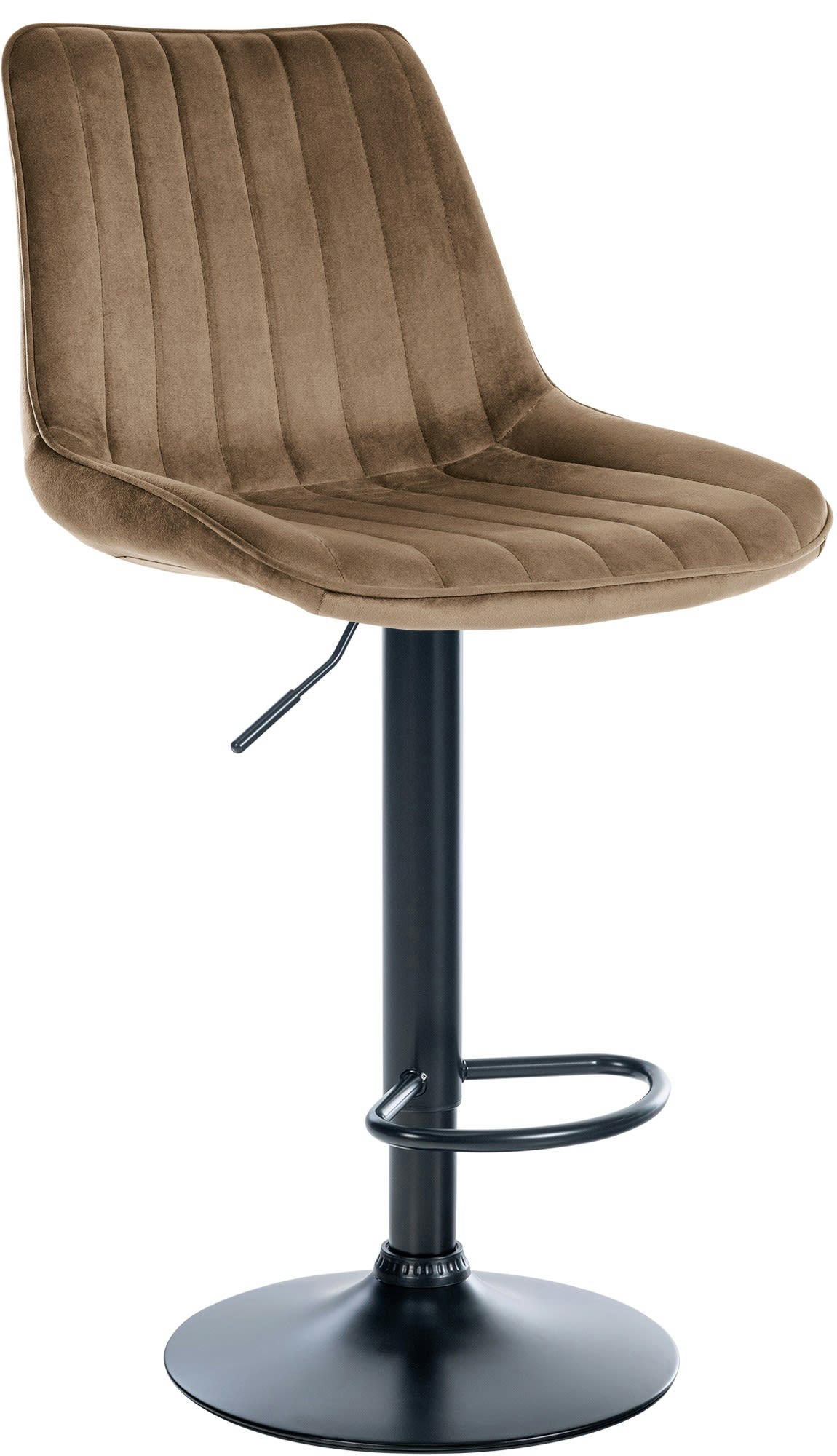 TONI - Tabouret de bar velours ajustable pivotant velours Marron