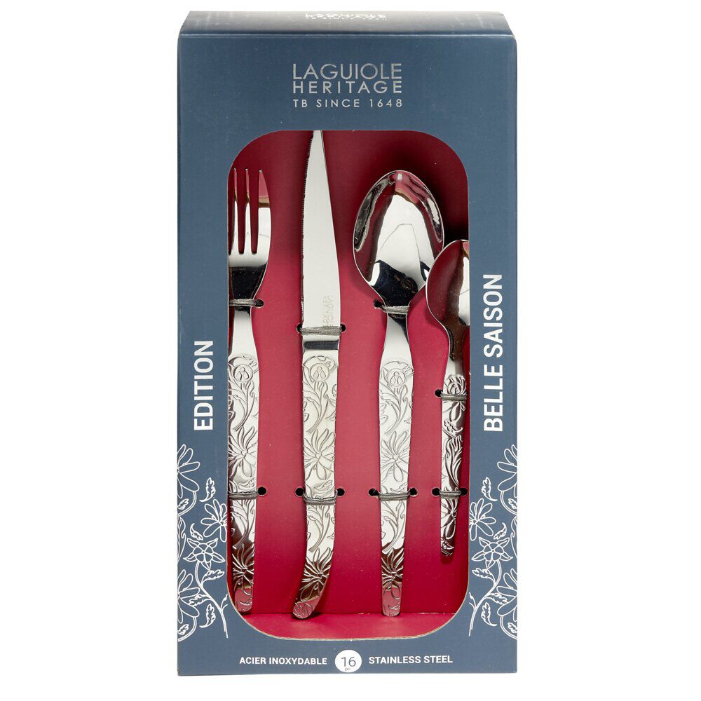 Ménagère Laguiole 16 pièces inox gris