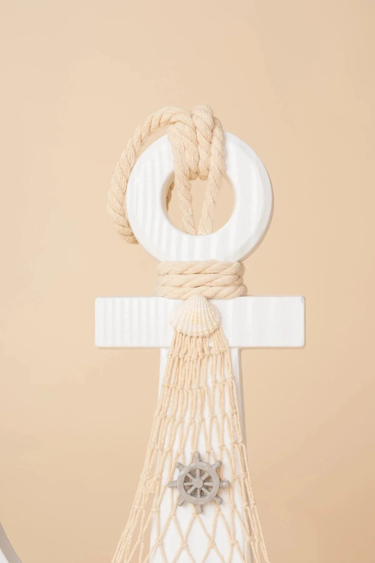 White Wooden Anchor Wall Hanger Decoration