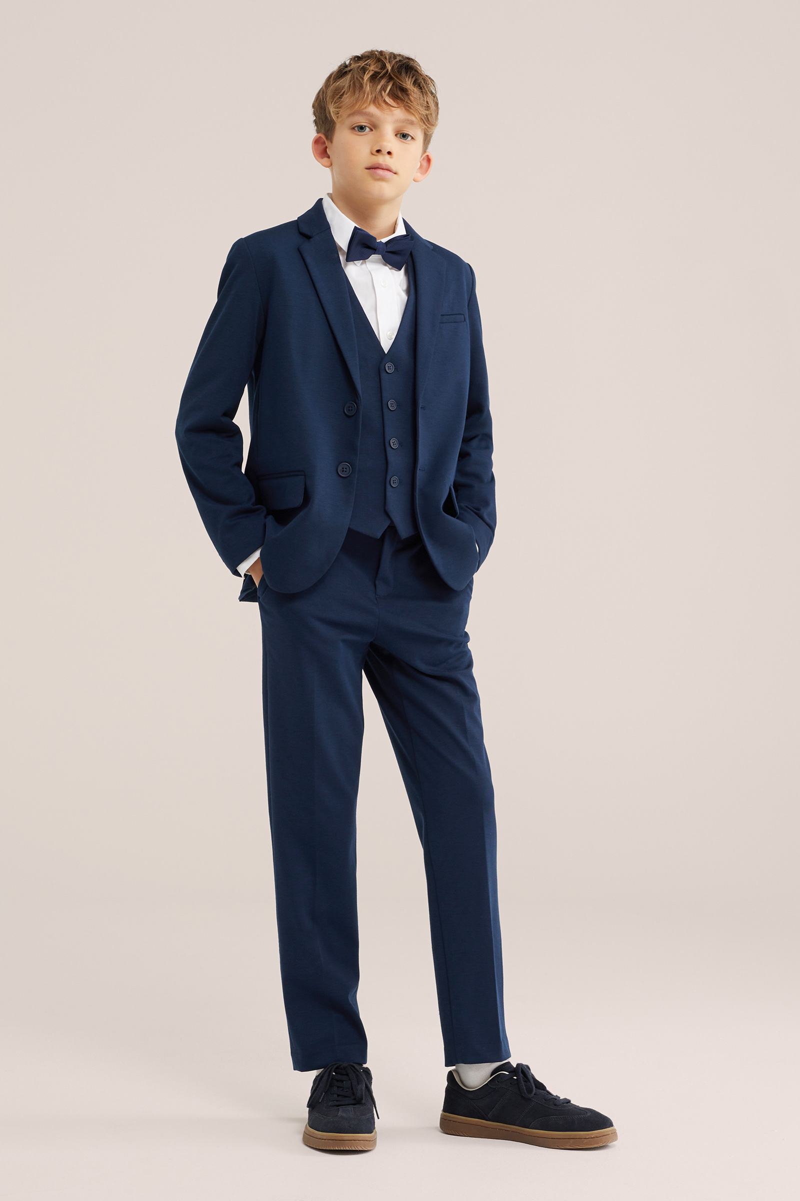 Jongens regular fit blazer met stretch