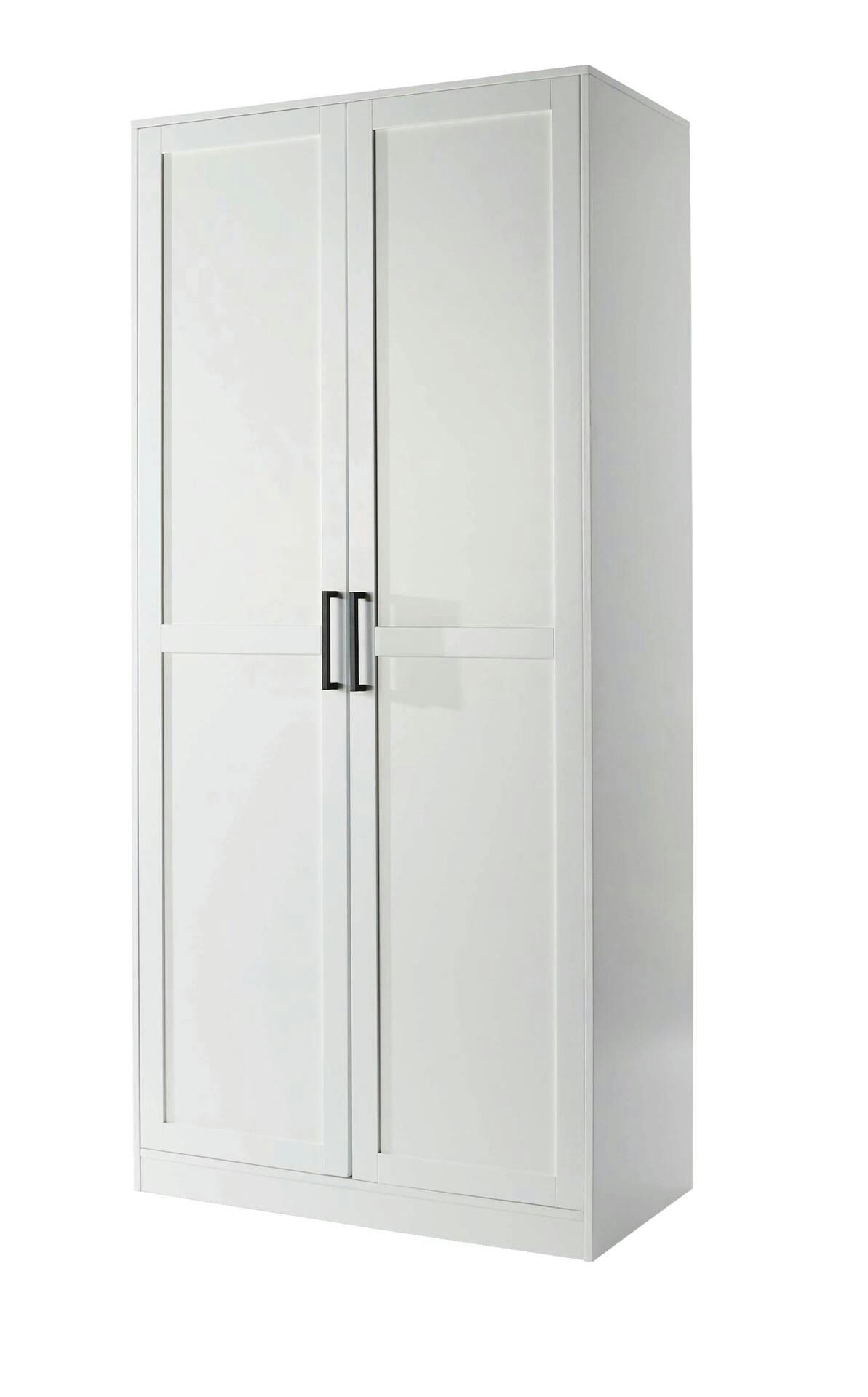 CANVAS Carleton 2-Door Wardrobe with Pull-out Mirror, 36 x 19.5 x 78-in, White