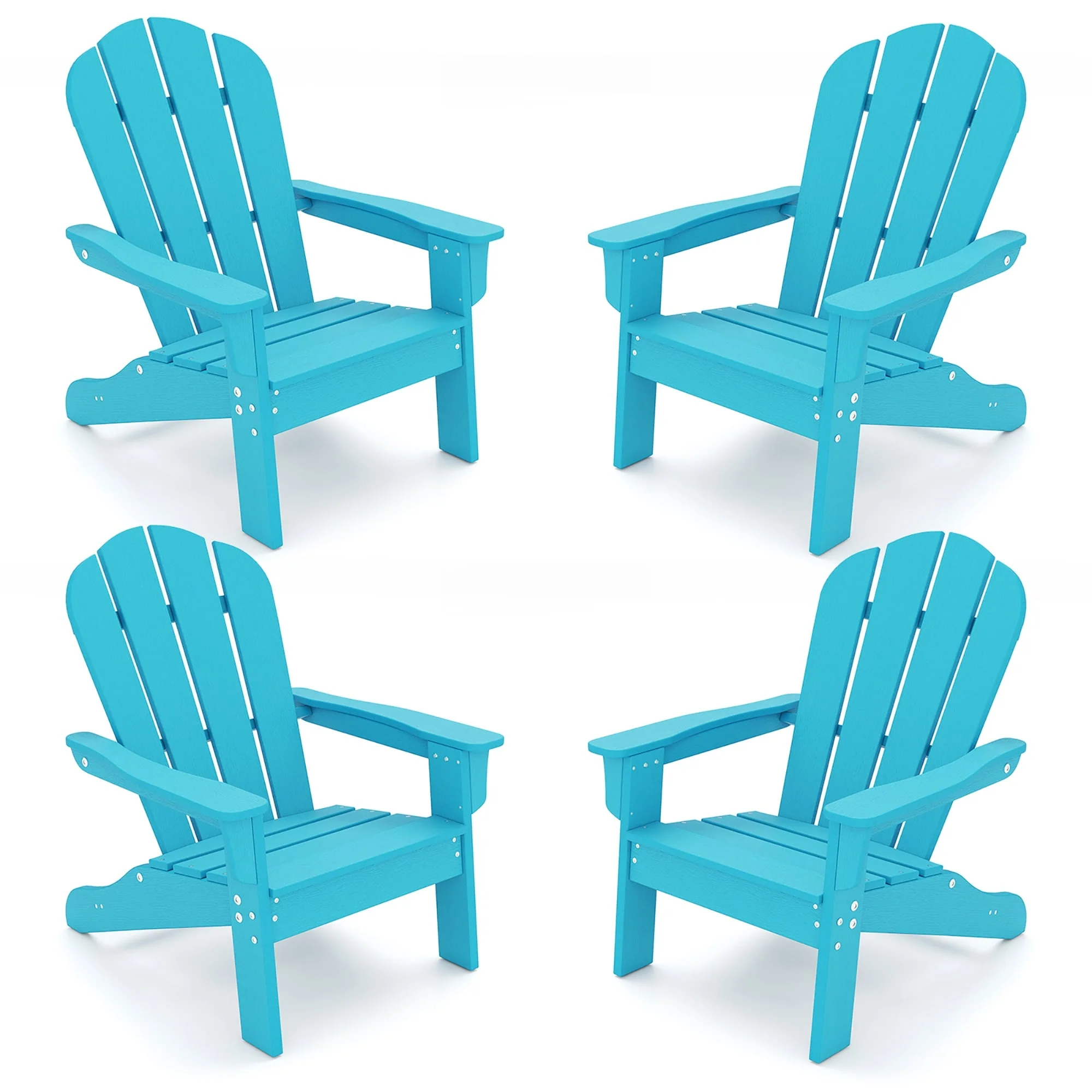 Gymax 4PCS Kid's Adirondack Chair All-Weather HDPE Toddler Lawn Chair