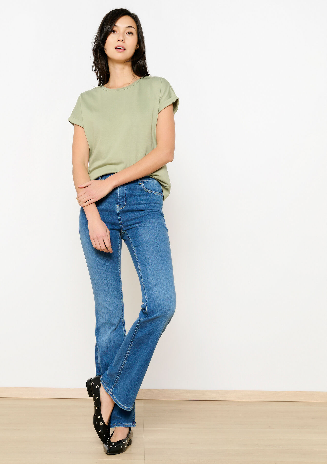 Bootcut jeans met hoge taille