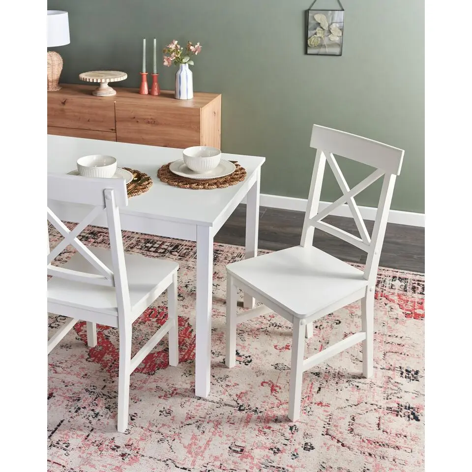 BARLEE - Eetkamerstoel set van 2 - Wit - MDF