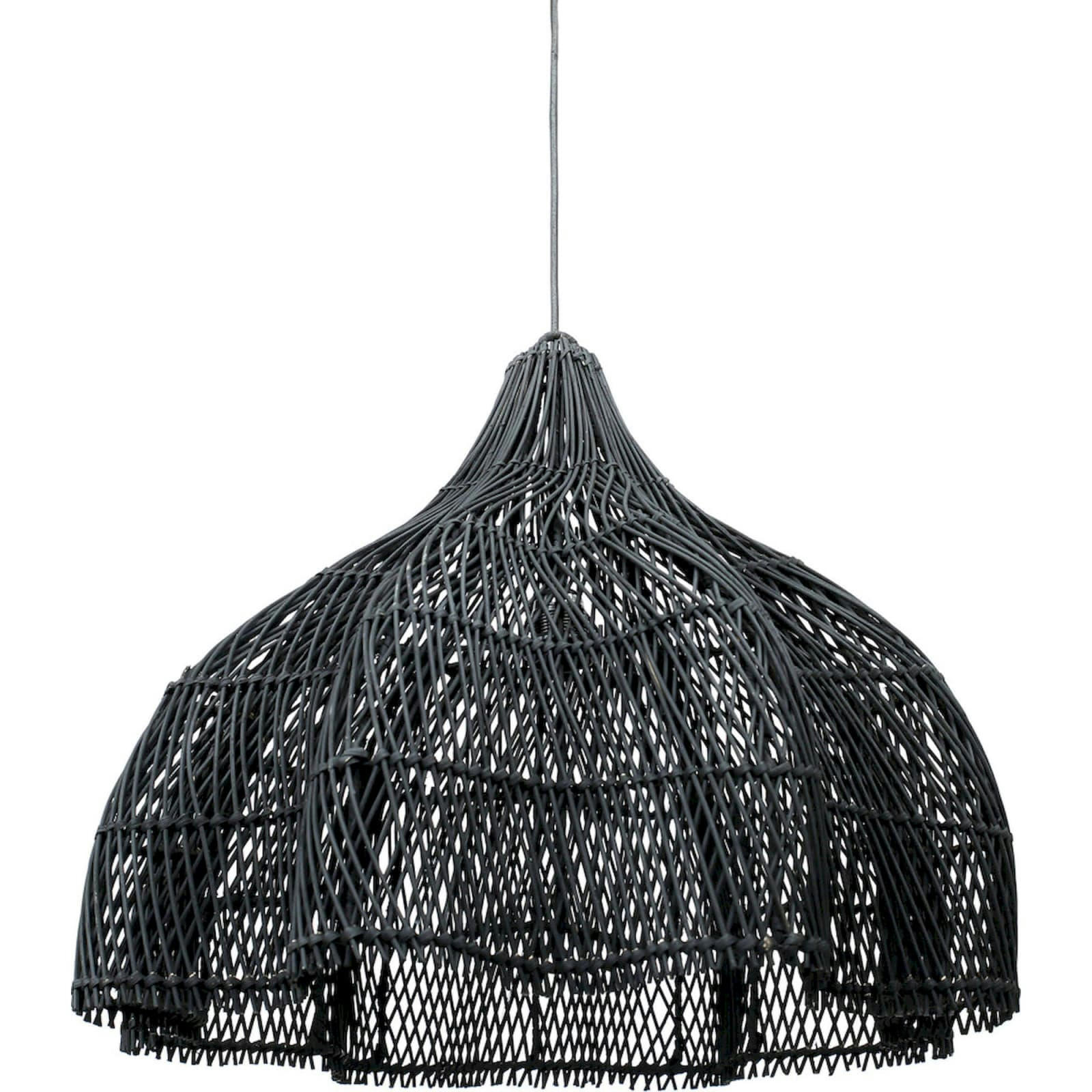 BALI BAZAR - Abat-jour Rotin Noir 60x60x50 cm