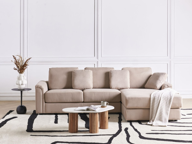 Narożnik sofa rogówka tapicerowana beżowoszara