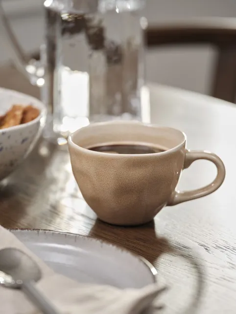 Kaffekop DETMER Ø9XH7cm 22cl beige stentøj