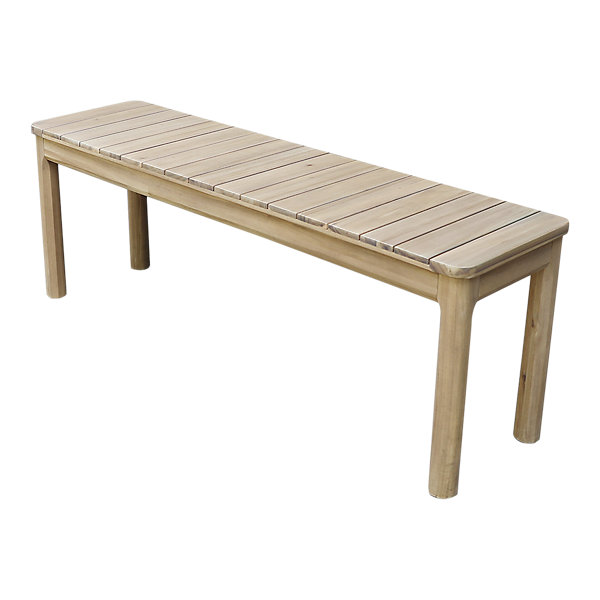 Banc de jardin 2 places bois d'acacia blanc Riveo GoodHome