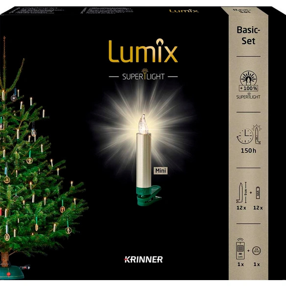 Christbaumkerzen Lumix Superlight mini, Cashmere, 12er