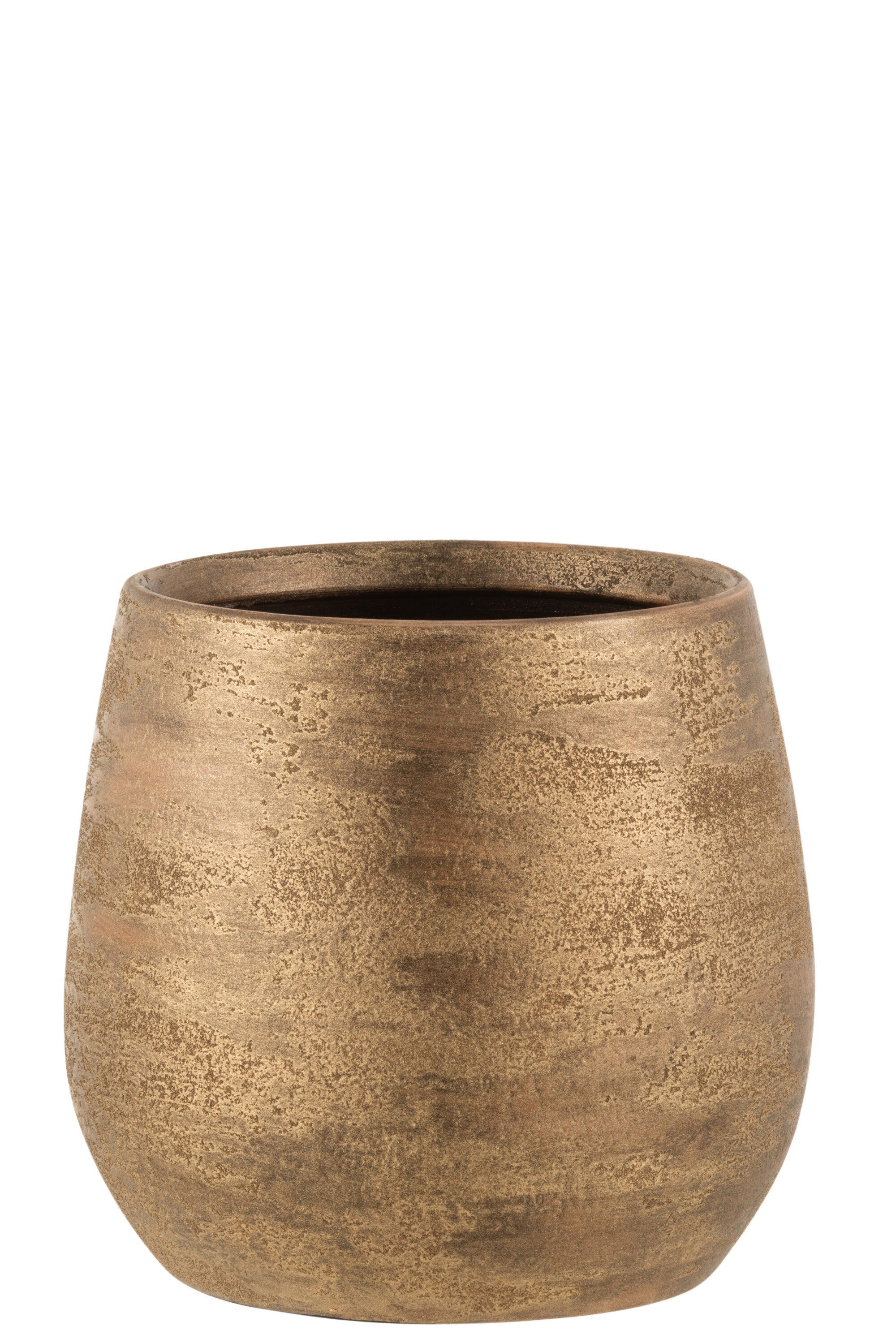 J-Line bloempot Oneffen Ruw - keramiek - goud - large - Ø 24 cm