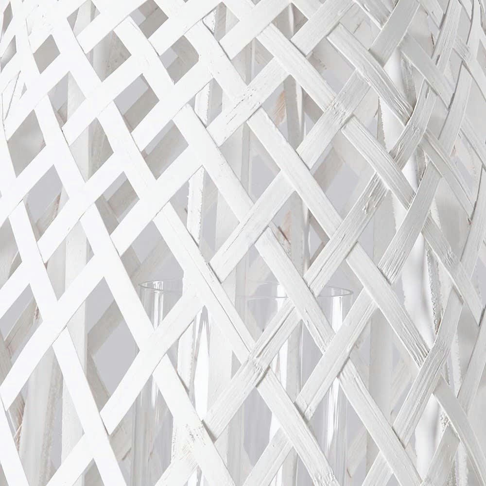 Zanzibar - Lanterne en tressage blanc