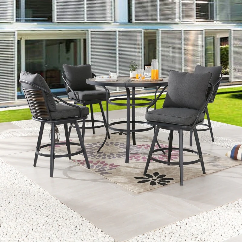 Patio Festival 4-Person Outdoor Bar Height Bistro Dining Set