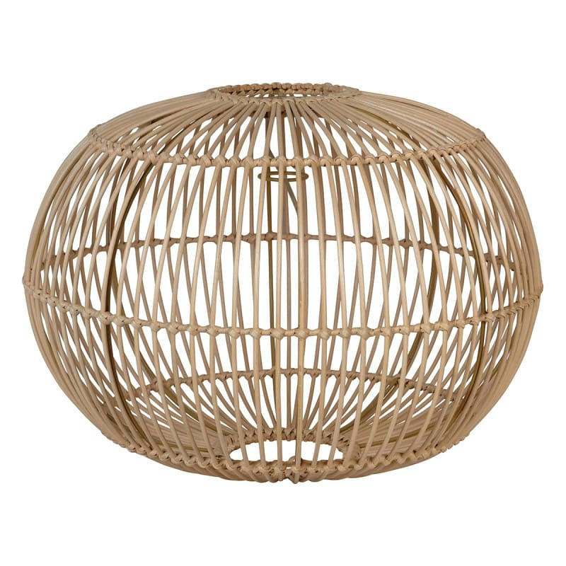 - Abat-jour rond en rotin