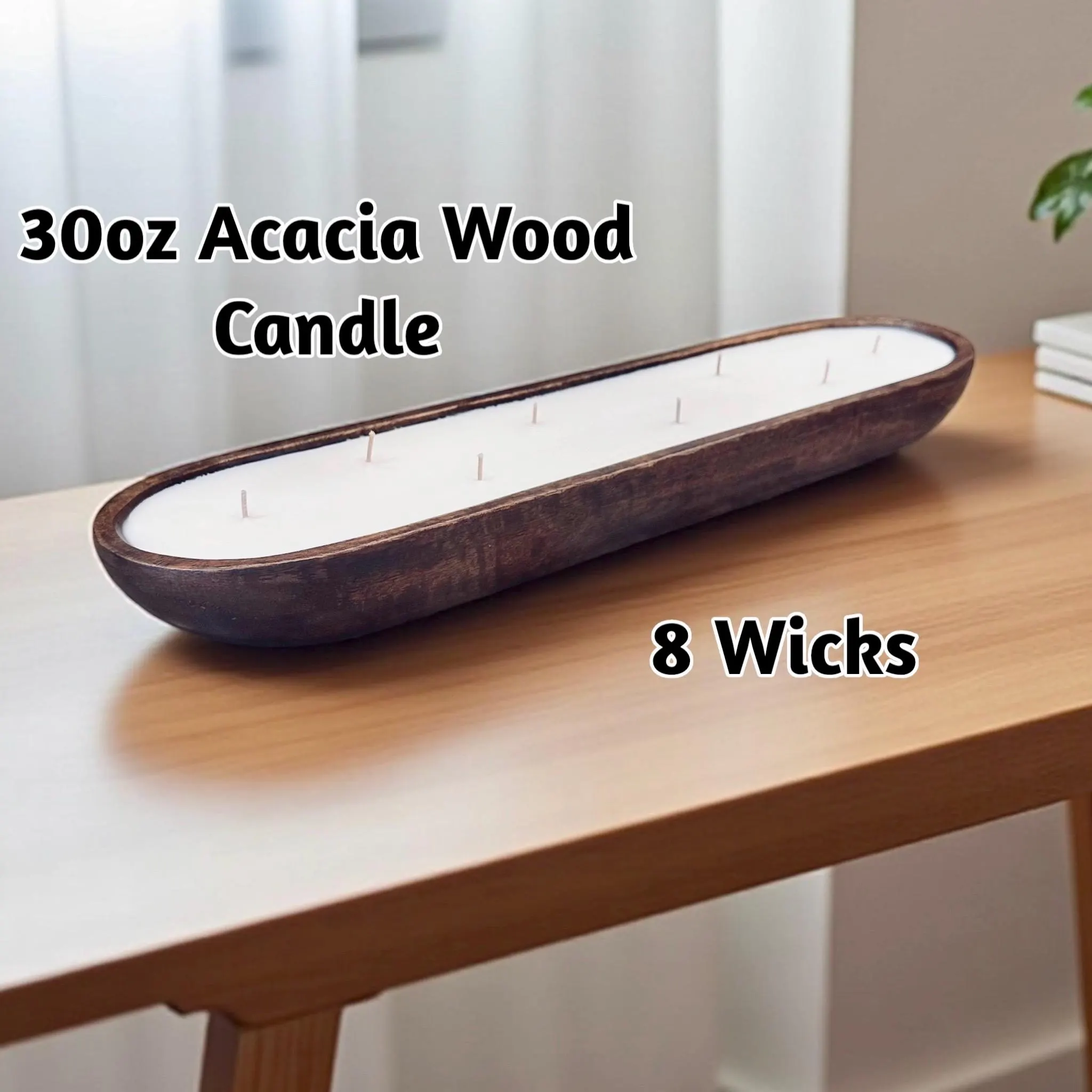 Boho Acacia Wood Bowl Candle | Cotton or CherryWood Wicks | Highly Fragrant | Great Choice of Premium Fragrances!