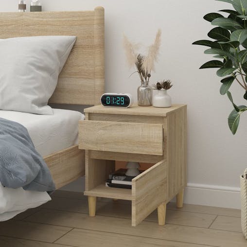 NNEVL Bedside Cabinet Sonoma Oak 40x35x50 cm