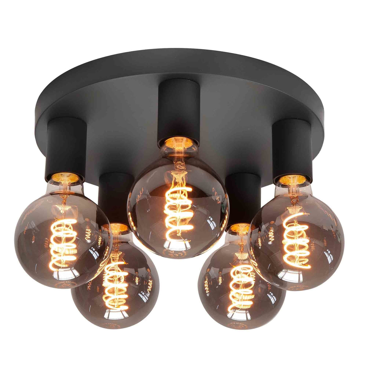 Highlight plafondlamp Basic - 5 lichts - 30 x 9.5  cm - zwart