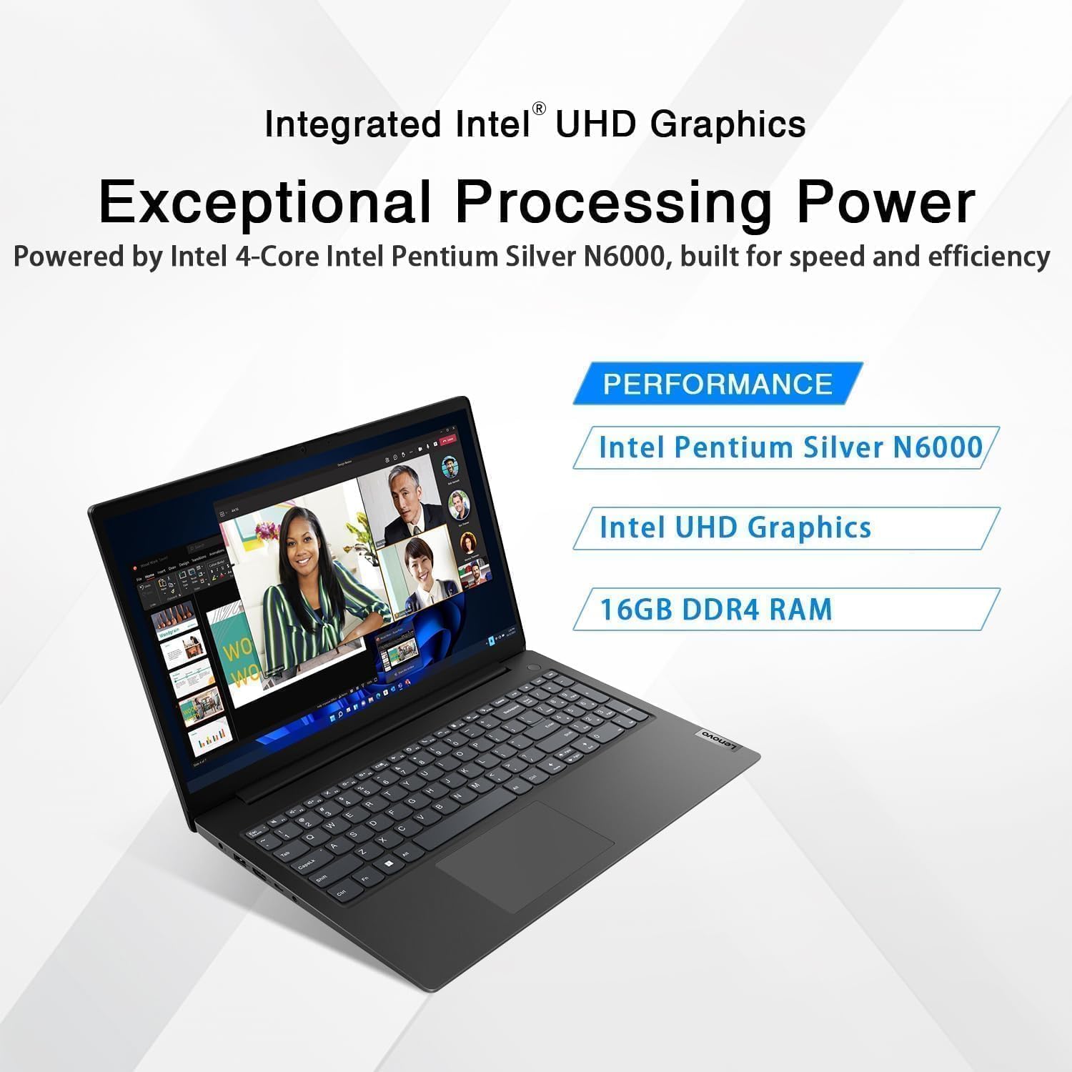 Lenovo 2026 New V15 Laptop for Student & Business | Intel Pentium 4-Core Processor | 15.6 FHD Screen (1920 x 1080) | 16GB RAM | 1TB SSD | Ethernet RJ-45 | Windows 11 with Office 365 for The Web