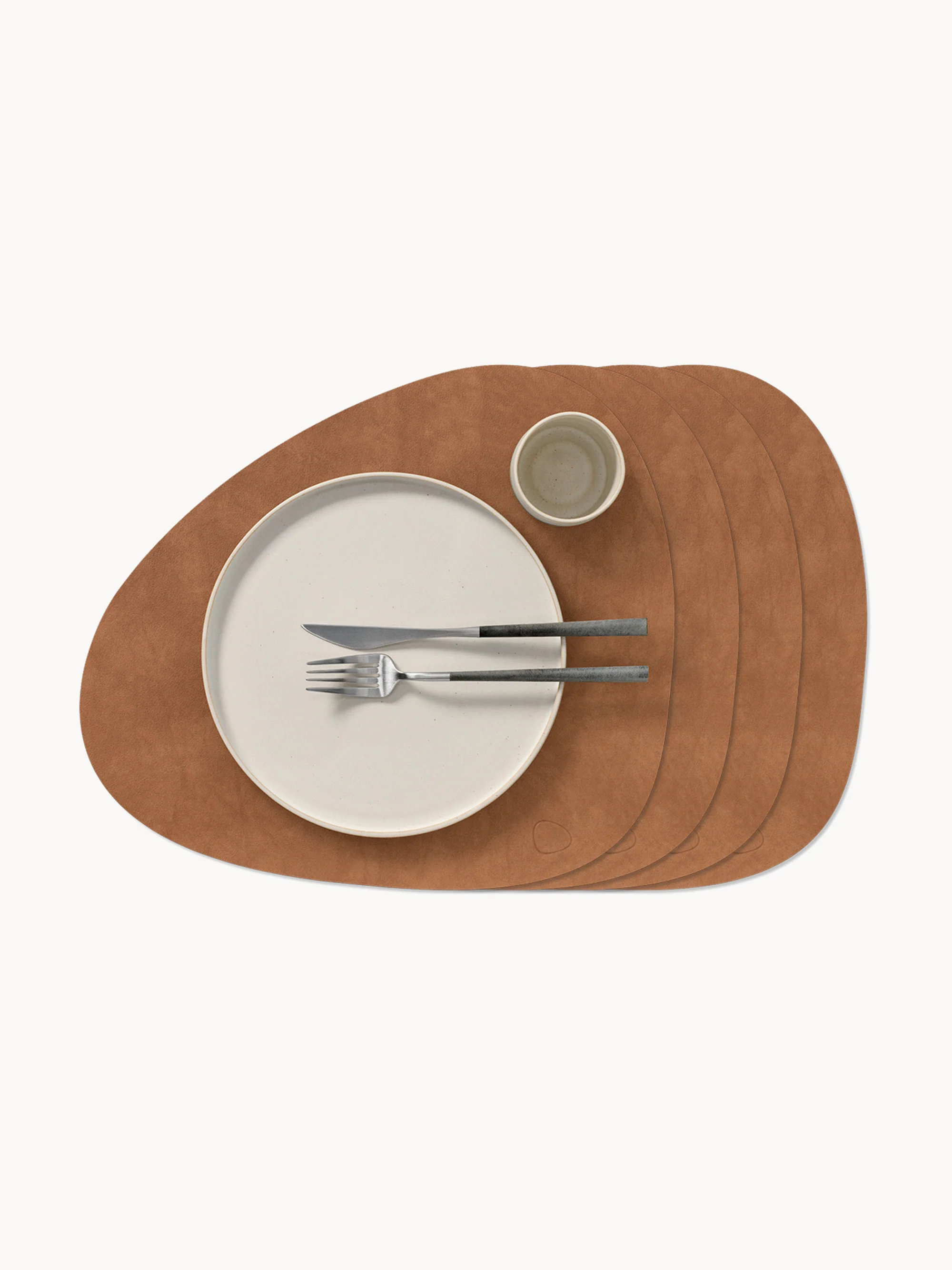 Asymmetrische Leder-Tischsets Curve, 4er-Set