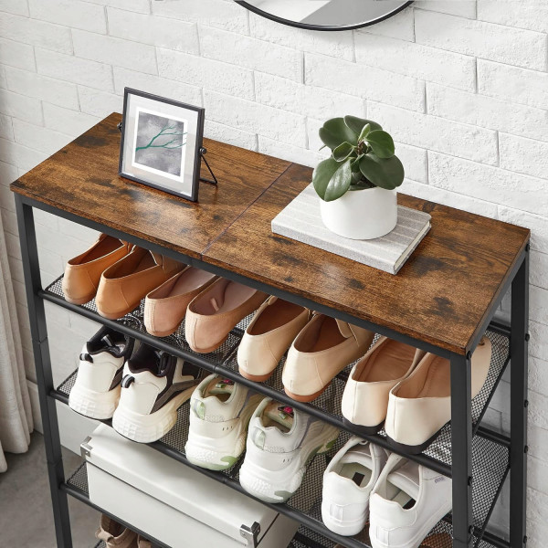 Szafka na Buty Regał z Półką na Obuwie Loft Rustykalny do Przedpokoju