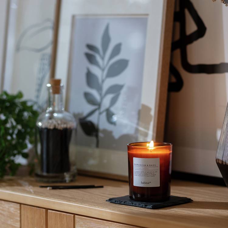 Habitat Boxed Candle - Geranium & Basil