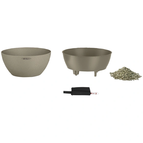 Pflanzgefäß »CUBETO«, ØxH: 39,5 x 18,3 cm, beige