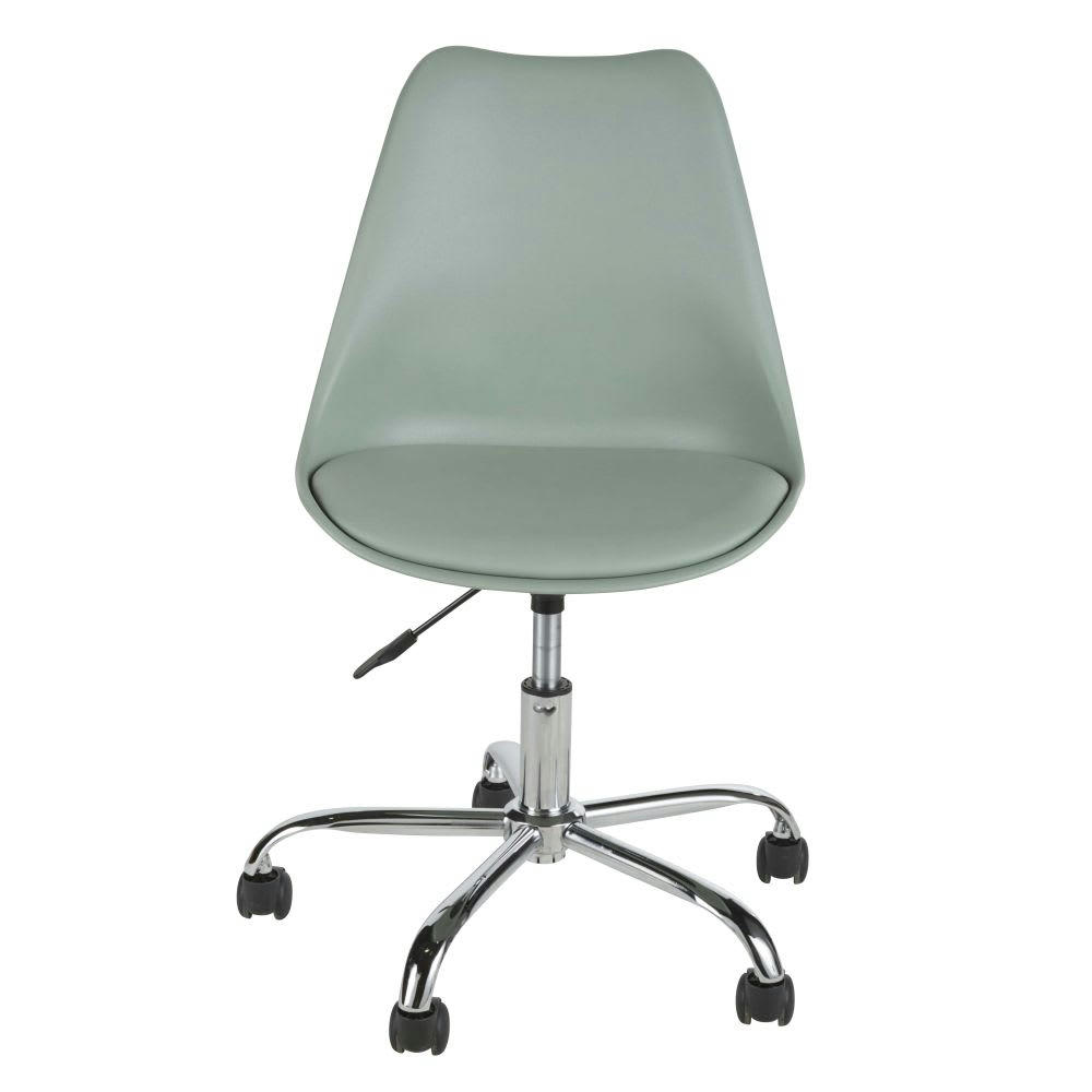 Bristol - Chaise de bureau enfant réglable à roulettes vert clair