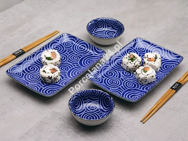 Zestaw do sushi dla 2 osób (4 el.) z pałeczkami Tokyo Design Studio - Kotobuki Karakusa 14347