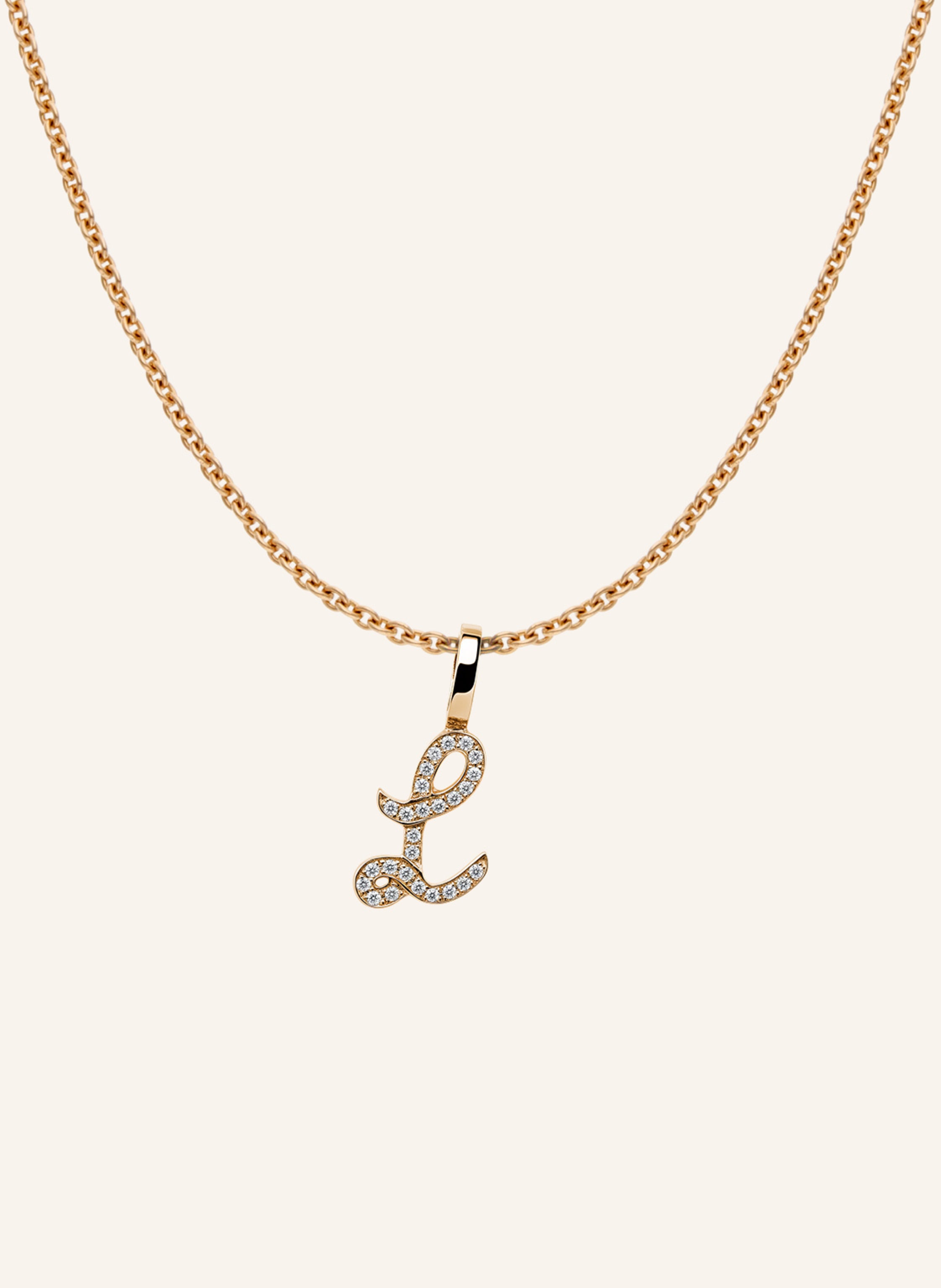 CADA Kette TINY DIAMOND LETTER L