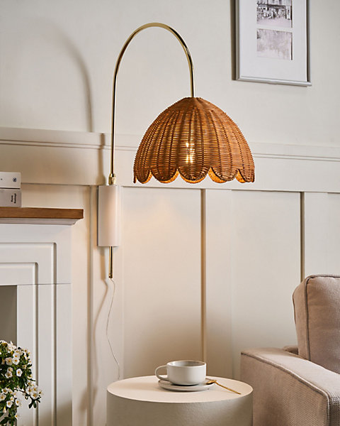 Lampe murale VALUKKAI Rotin Naturel
