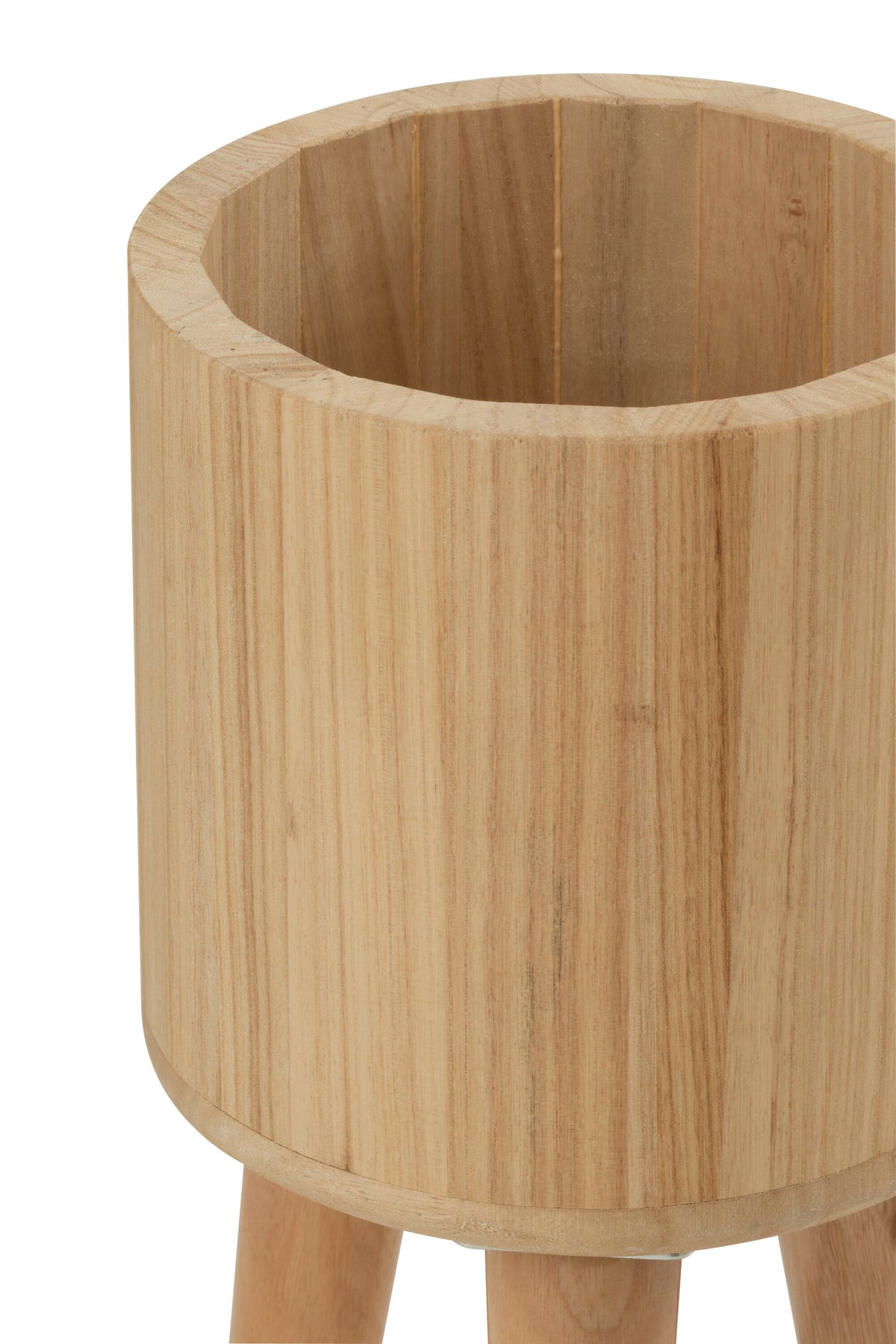 J-Line bloempotten Klassiek - hout - naturel - 3 stuks - Ø 27 cm