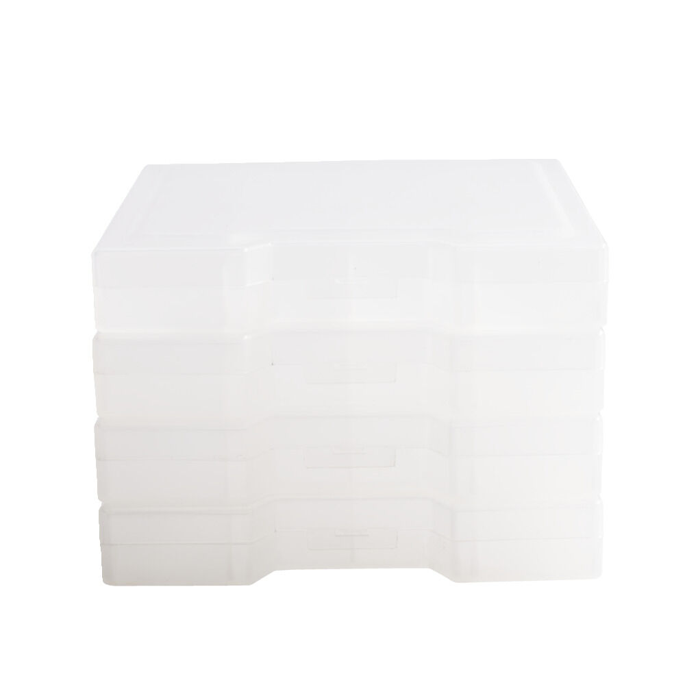 BoÎte de rangement x4 plastique empilable 13x13xH9,5cm