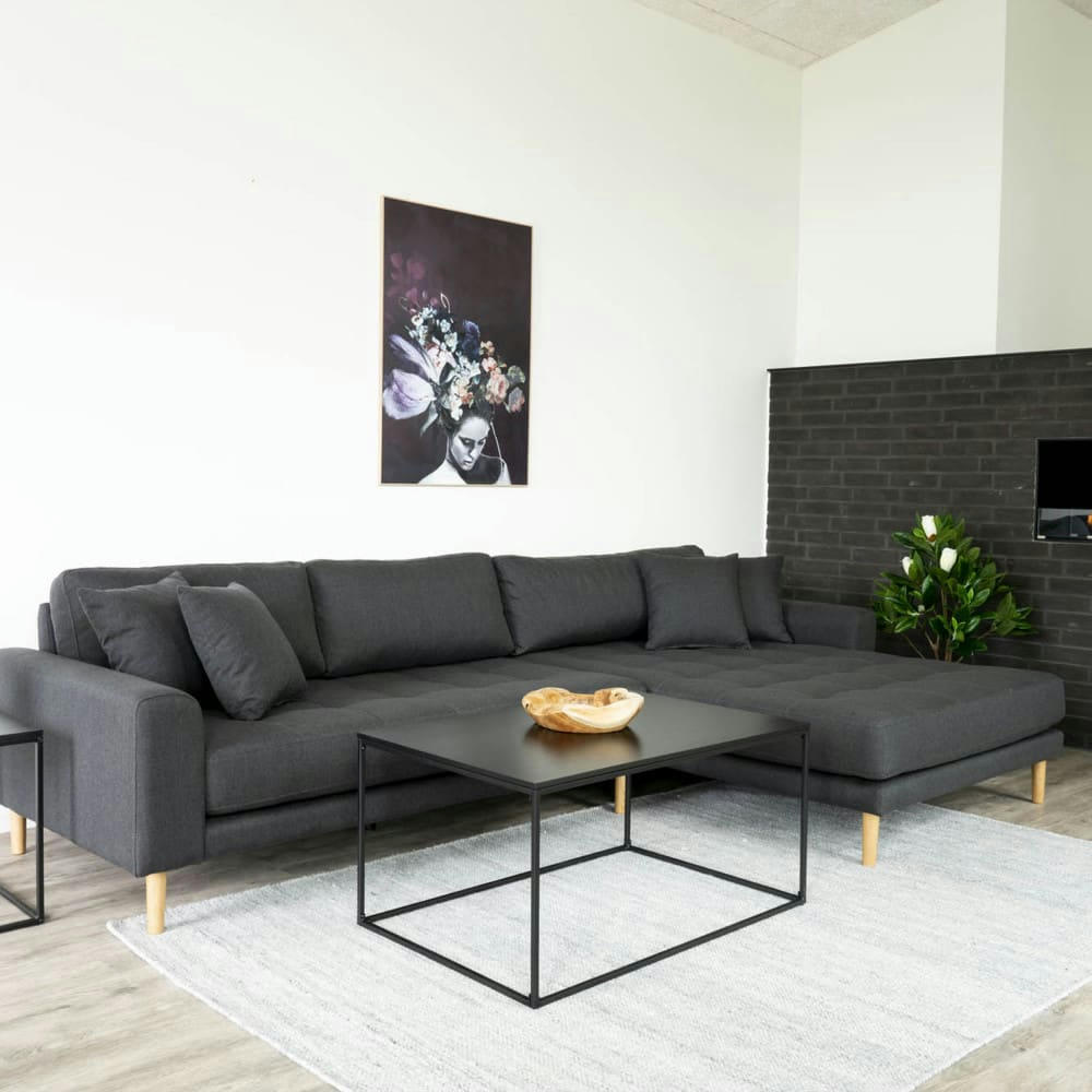 VITA - Table basse en métal et bois noir