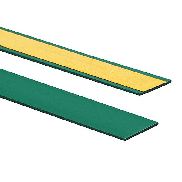 Bande plate en PVC 40 mm, lame décorative, bande de finition en PVC auto,adhésive, vert, 10 m