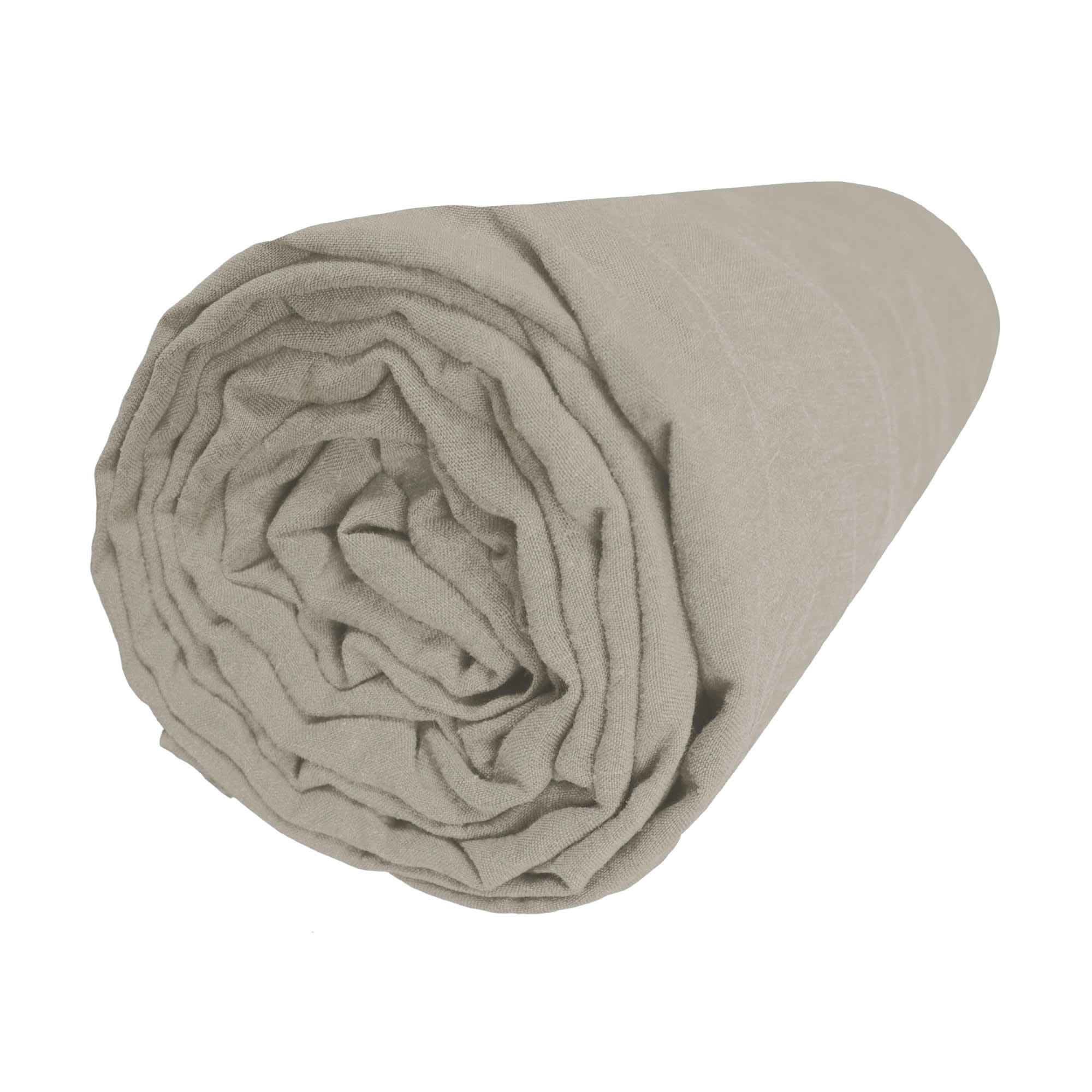 LIN LAVE - Drap-housse uni en lin lavé Naturel 140x190/200cm - Bonnet 30cm