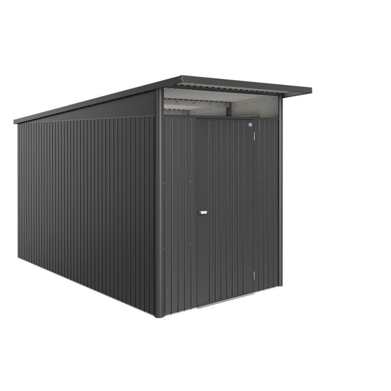 Abri de jardin en métal AvantGarde Eco 1 porte gris foncé 1,8 x 3,8 x 2,22 m BIOHORT