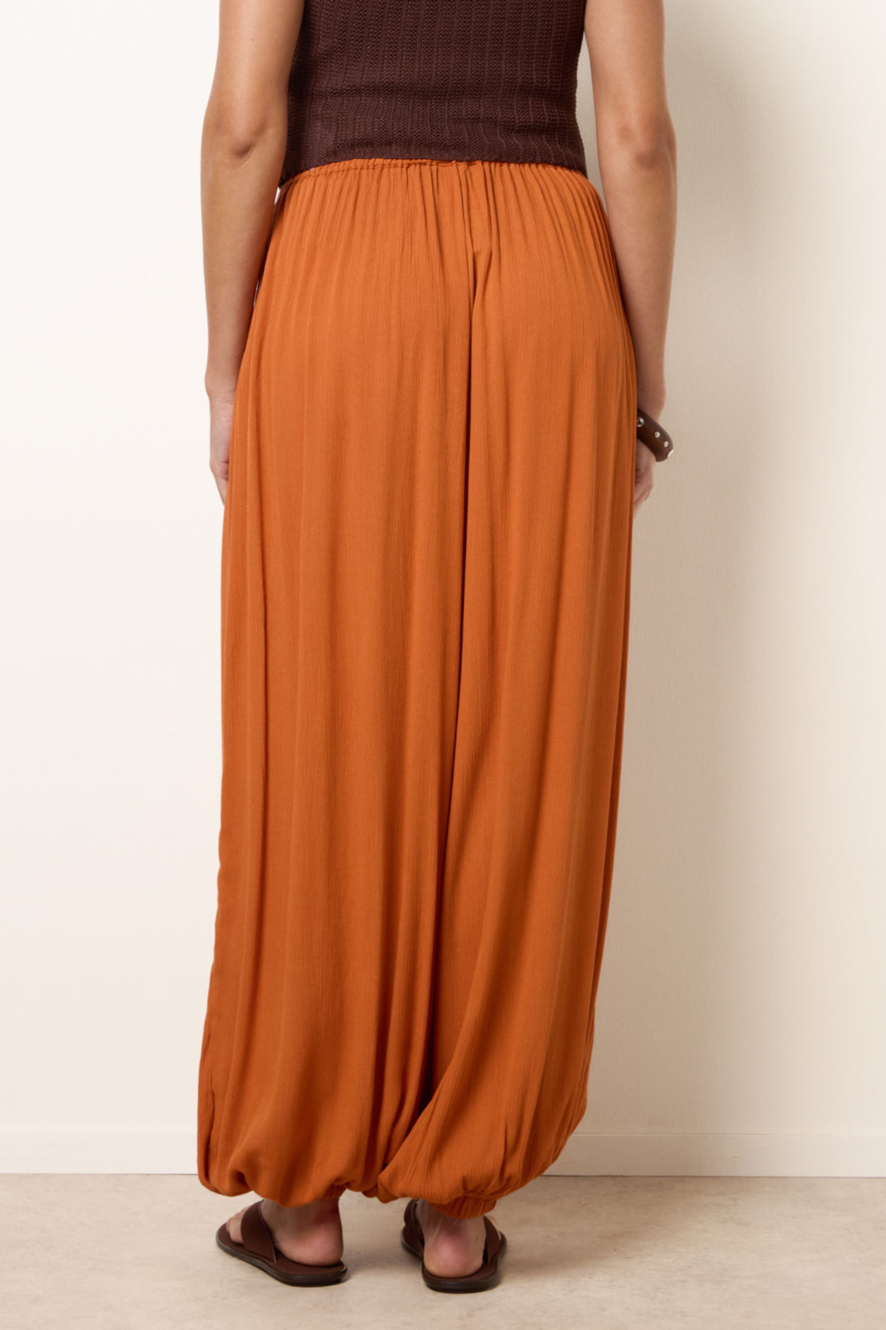 Blue Vanilla Burnt Orange Balloon Trousers
