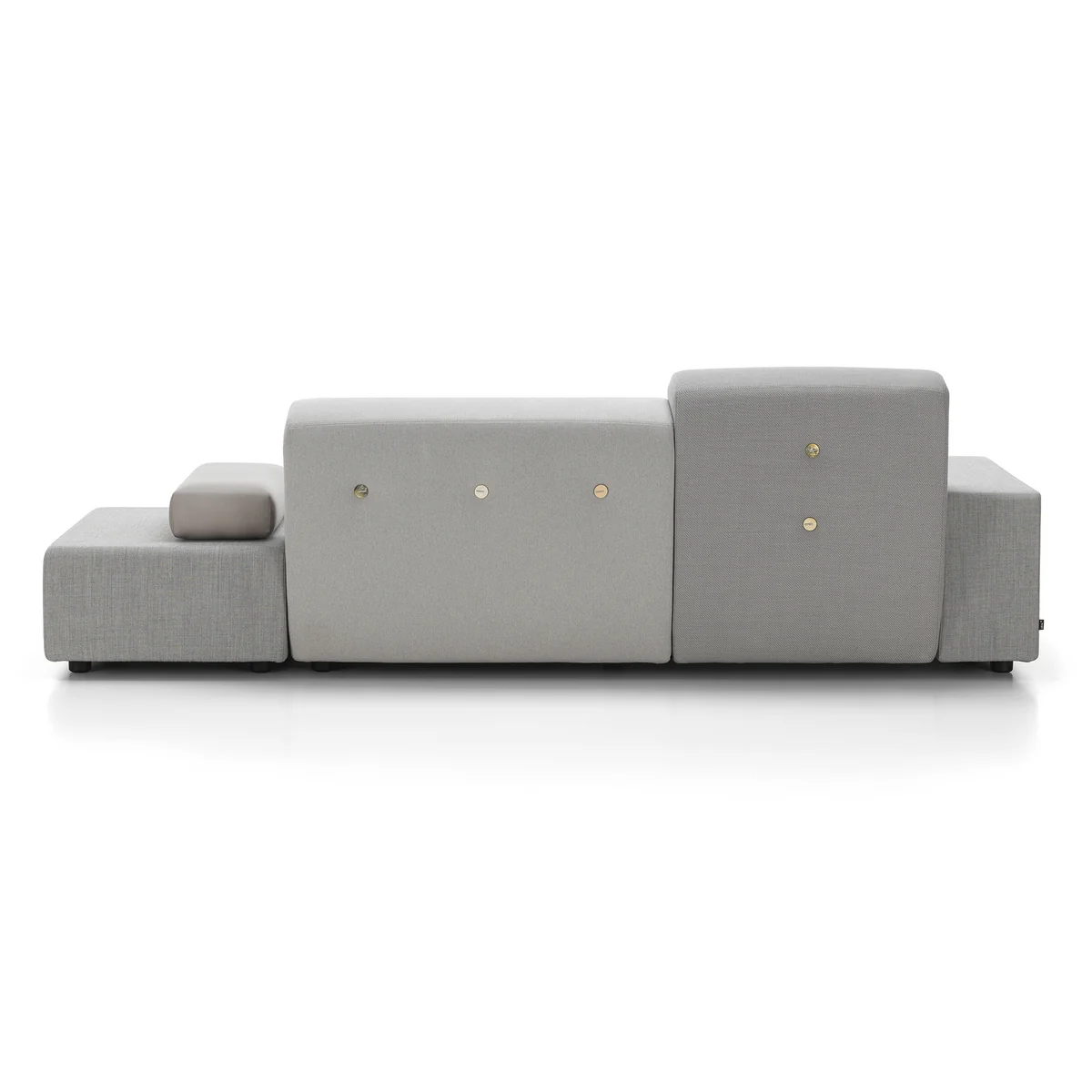 Vitra - Polder Sofa, Armlehne links / grau (Mix The Pebble Greys 04) (Knopset hell 01)