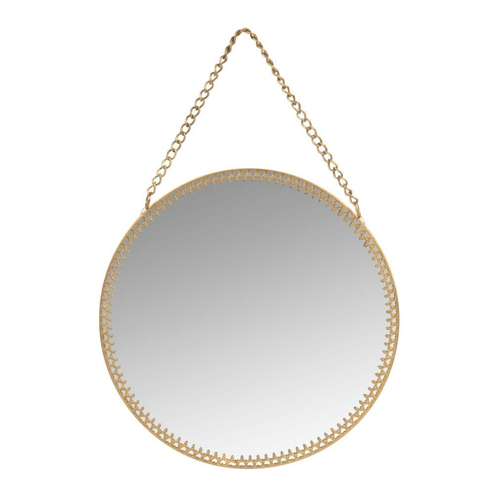 TILDA - Miroir rond en métal doré D15