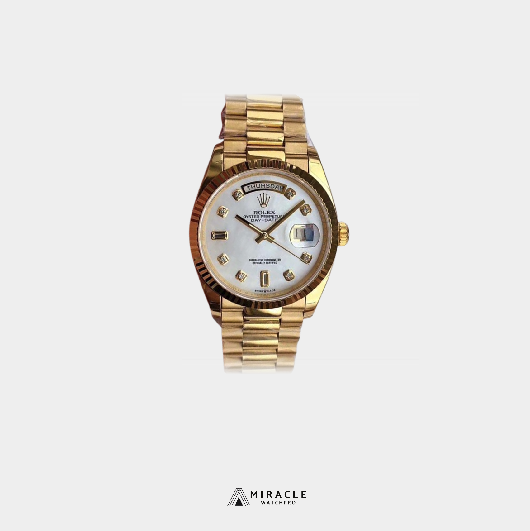 ROLEX-DAY DATE-REF.M128238-ELITE CLONE-36MM(With Diamond )-Replica Watch