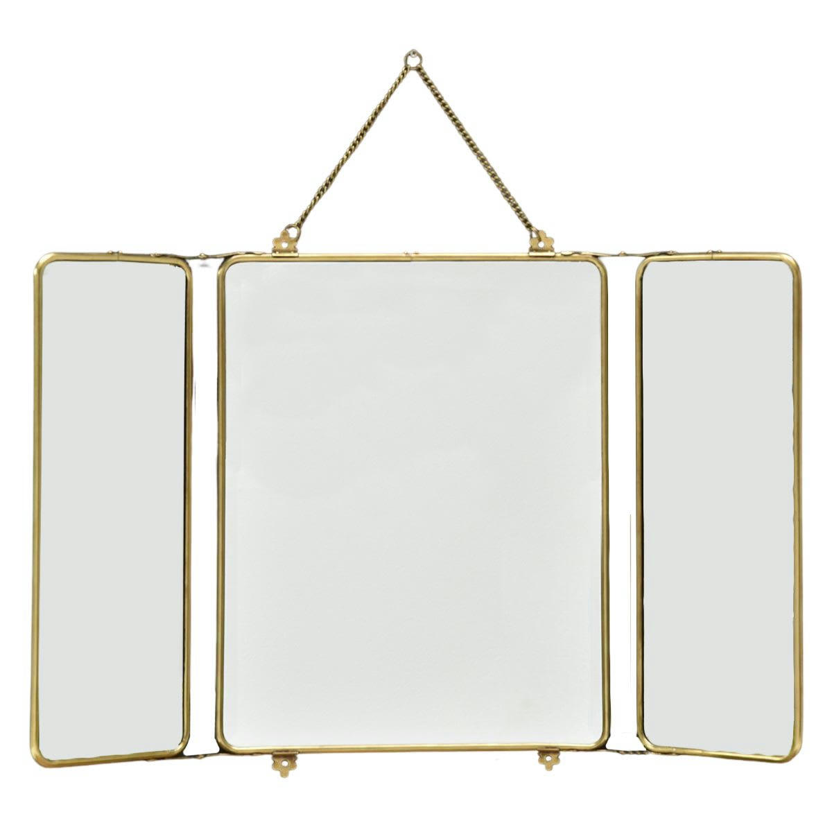 CHAUMONT - Miroir de barbier 3 faces or 56x87