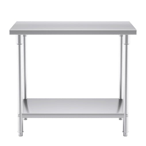 SOGA 2-Tier Commercial Catering Kitchen Stainless Steel Prep Work Bench Table 100*70*85cm