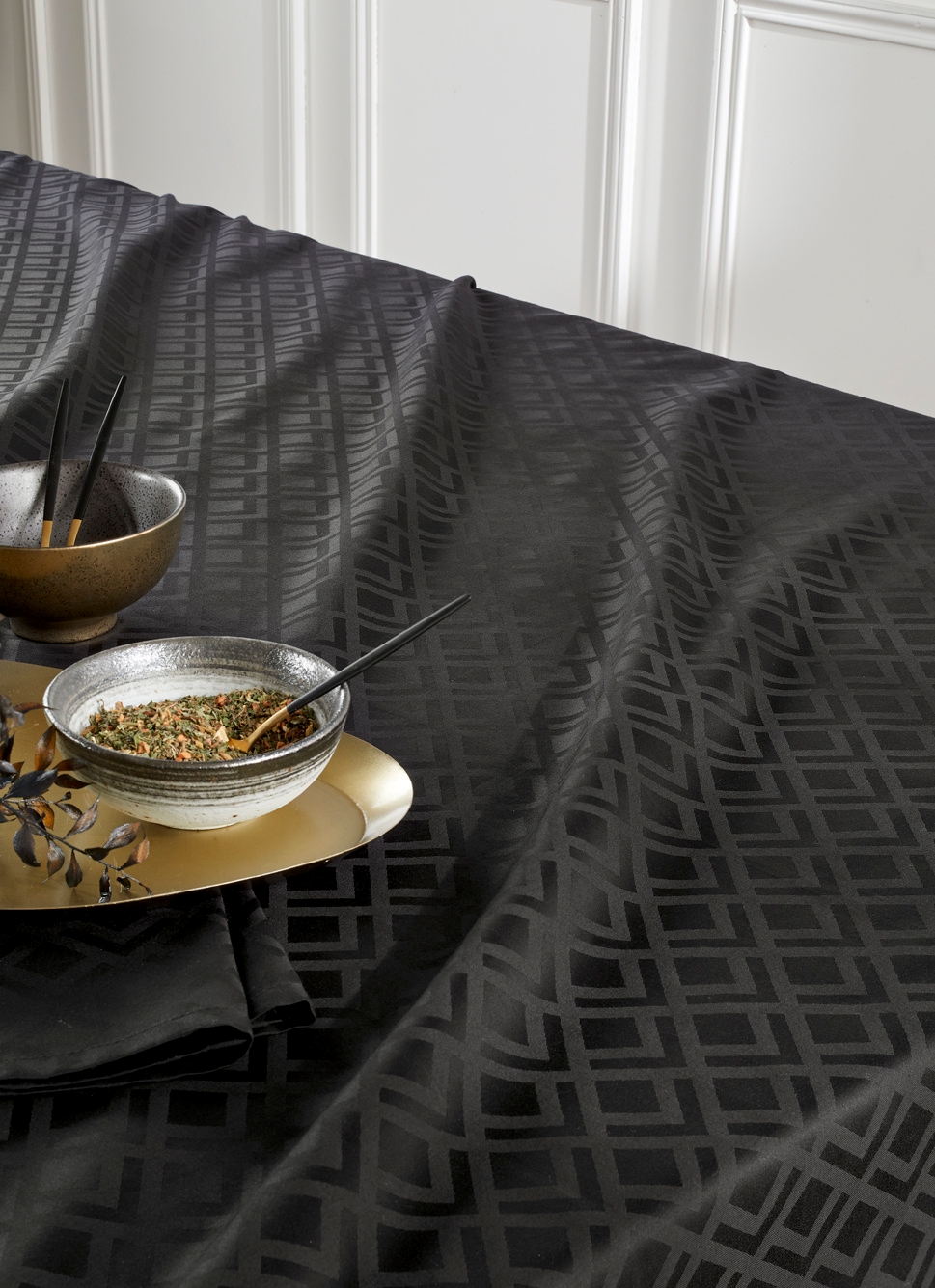 NAPPE EN JACQUARD DE COTON Noir