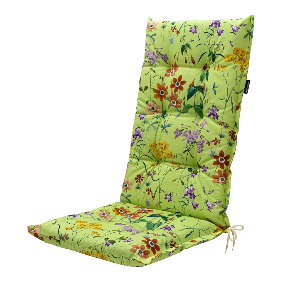 Madison - Tuinstoelkussen Hoge Rug Milly green - Ca. 123x50 cm - Set van 4