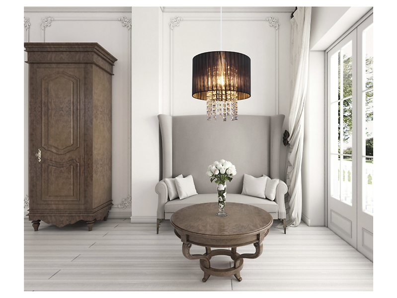 Lampa wisząca Pyra tkaninowa czarna