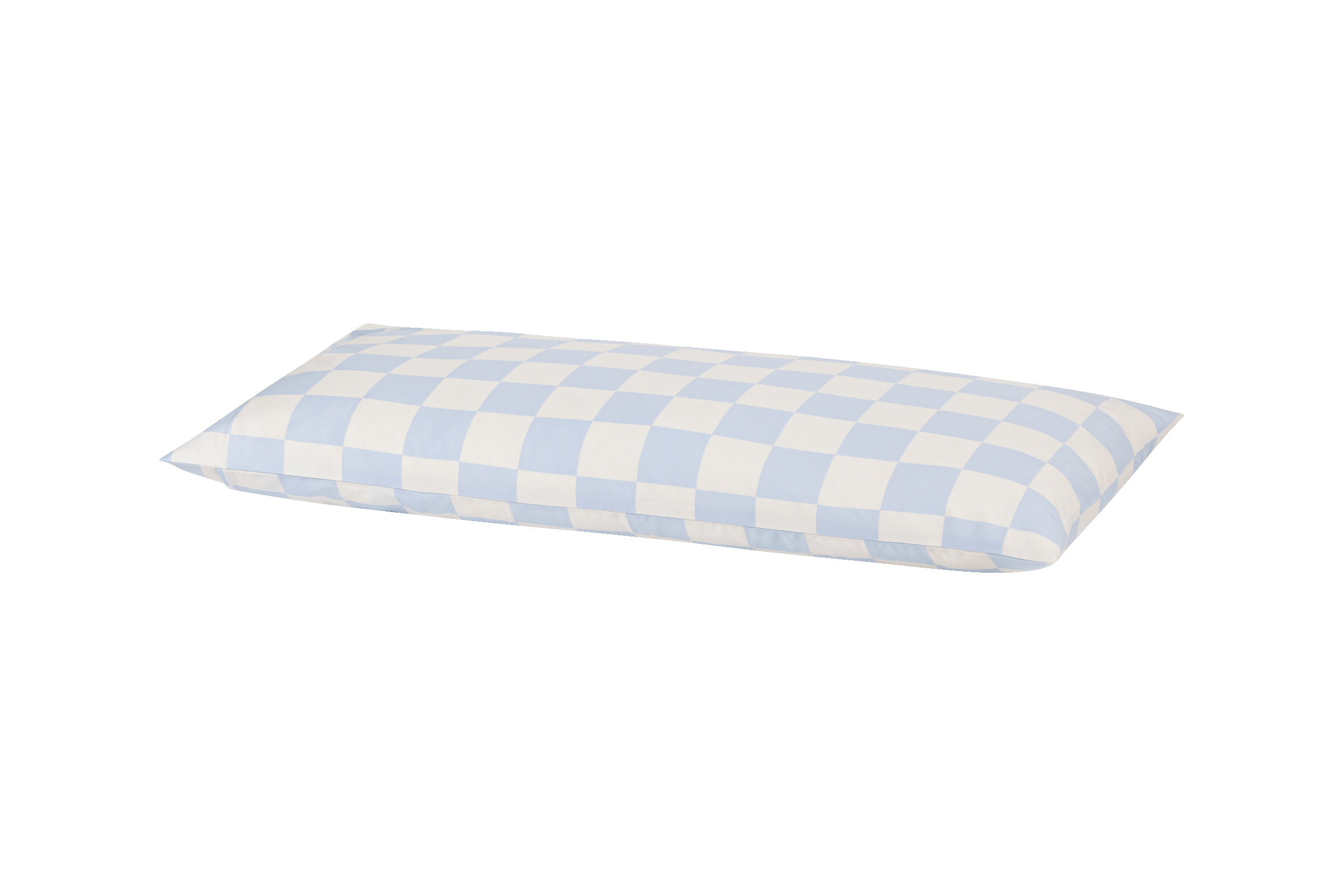 noo.ma Plu kussensloop - katoensatijn 300 TC, 50 x 80 cm, babyblauw-wit