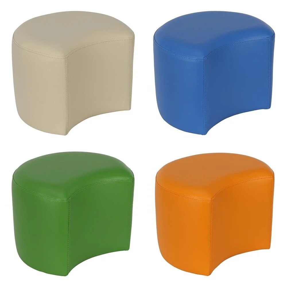 Bertini Kids Caterpillar Multi Colored Upholstered Crescent Ottoman Set (4-pack)